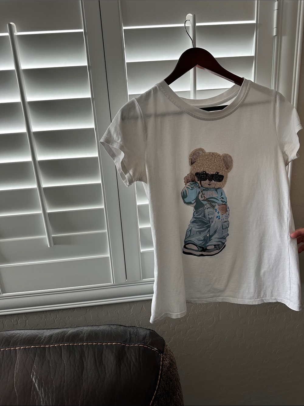 Karina Grimaldi White Teddy Bear Graphic Tee